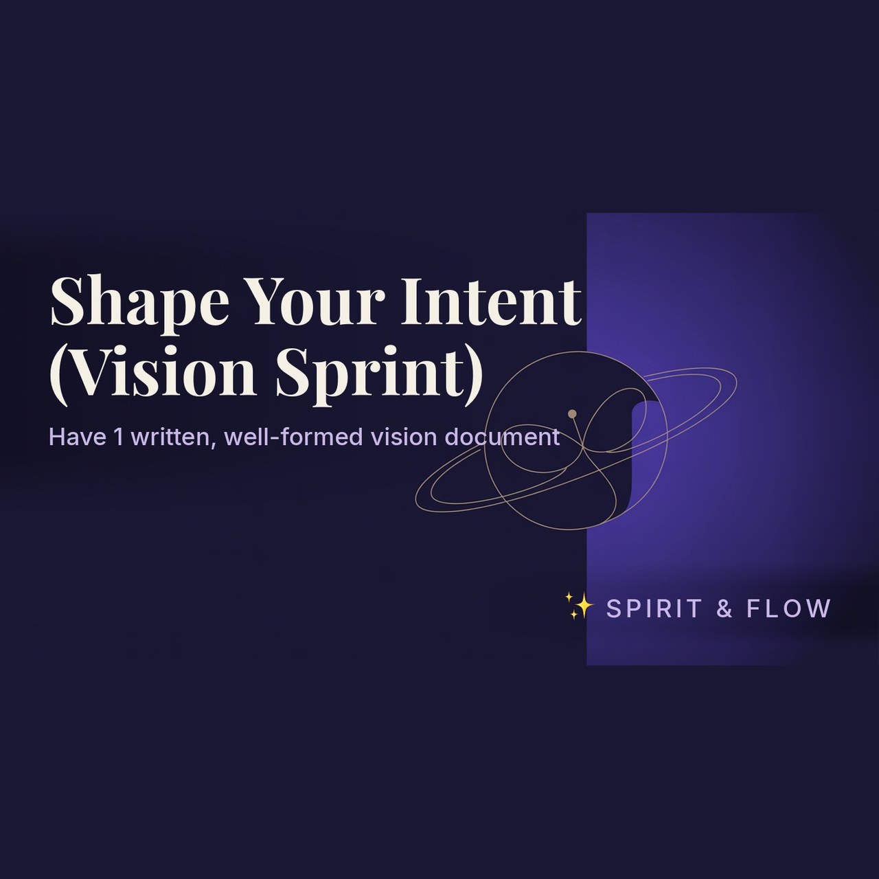 course shape your intent vision sprint