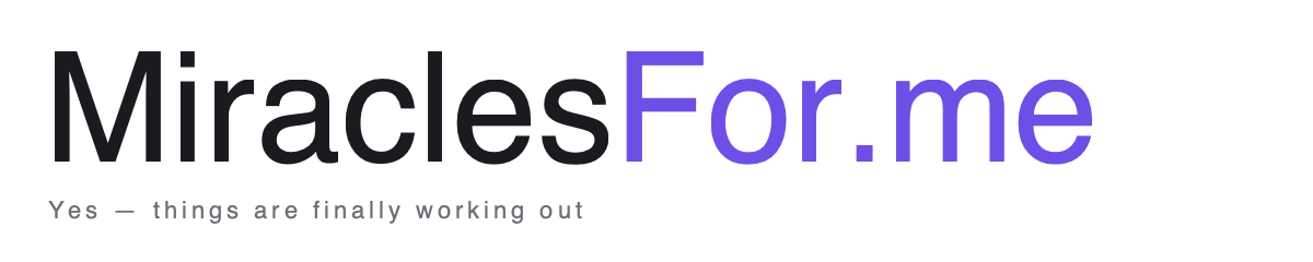 MiraclesFor.me wordmark on light background